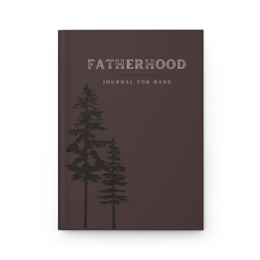 Fatherhood Evergreen Tree Hardcover Journal Brown Bark