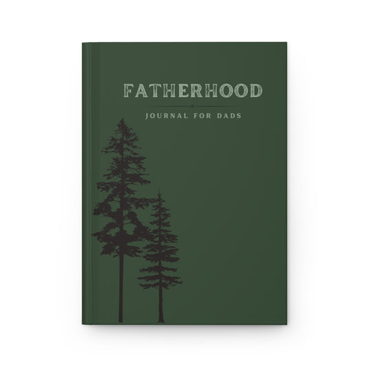 Fatherhood Evergreen Tree Hardcover Journal Forest Green