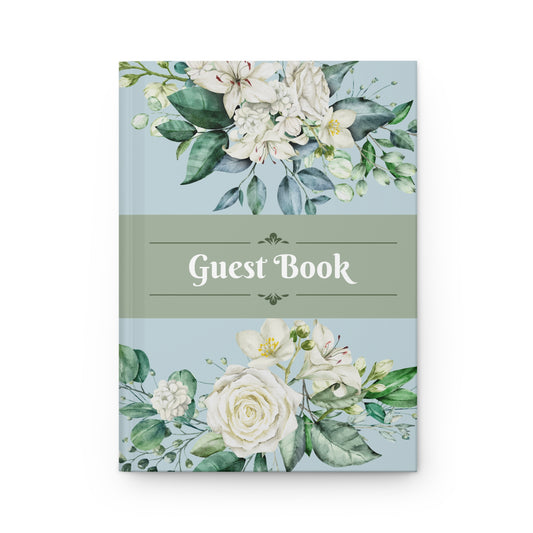 Blue Floral Guest Book